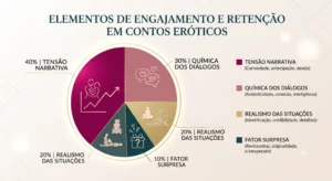 Gráfico demonstrando o que os leitores de contos eróticos cnn mais valorizam durante a leitura.
