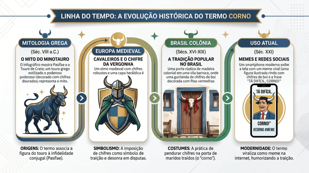 A origem do que é corno atravessa a mitologia grega, a Europa medieval e chega até o Brasil colonial.